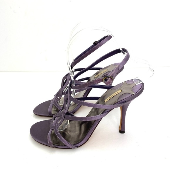 MAX Studio Satin Woven Strap Sandal in Lavender Purple - Picture 6 of 10